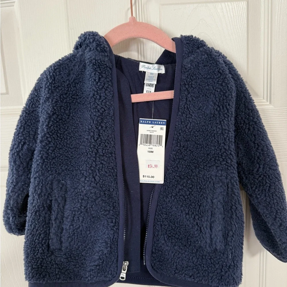 Ralph Lauren Kids Navy Sherpa Jacket
